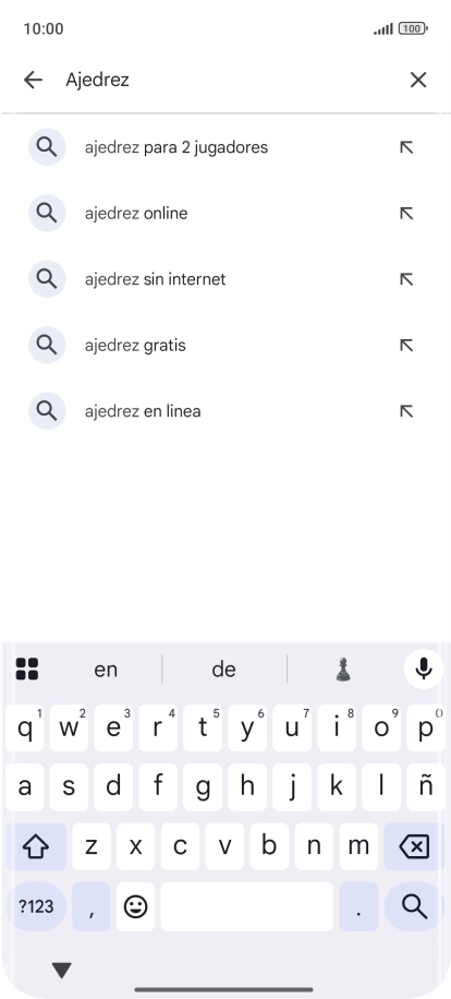 Introduce el nombre del tema o de la app y pulsa el icono de búsqueda.