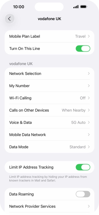 Press the indicator next to 