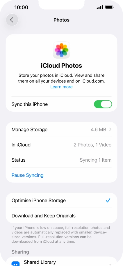 Press the indicator next to 