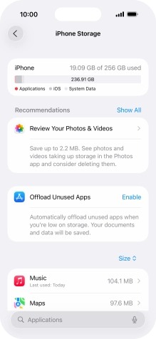 Press the required app.