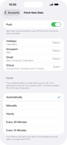 Press the indicator next to 