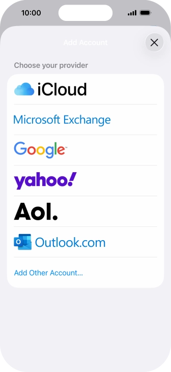 Press Microsoft Exchange.