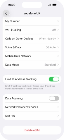 Press Delete eSIM and follow the instructions on the screen to delete your eSIM.