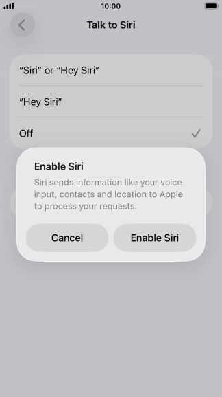 Press Enable Siri.
