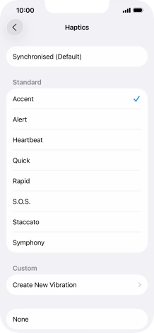 Press the required setting to turn on the function.