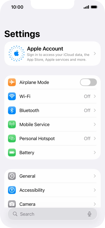 Press Apple Account.