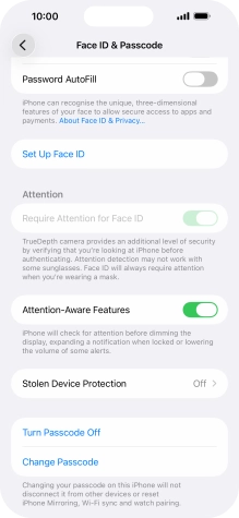 Press Turn Passcode Off and key in the phone lock code.