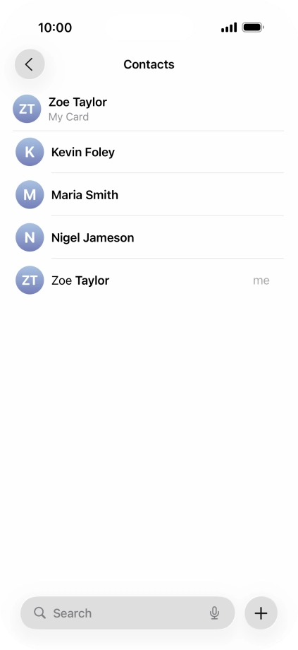 Press the new contact icon.
