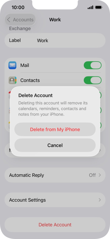 Press Delete from My iPhone.