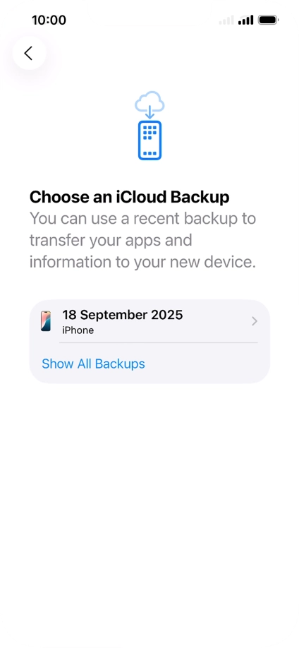 Press the required backup and your phone restores the content of the selected backup. Subsequently, follow the instructions on the screen to set up your phone and prepare it for use.