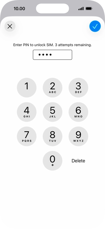 Key in your PIN and press the confirm icon.