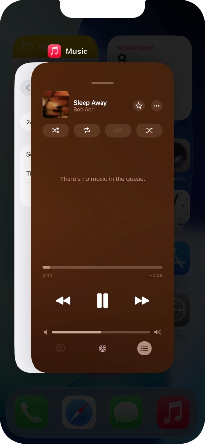 Slide upwards on the required application to end it.