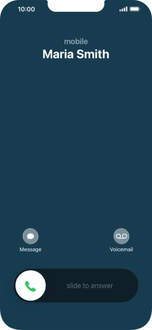 Press and drag the accept call icon right.