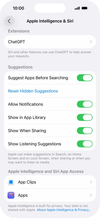 Press the required app.