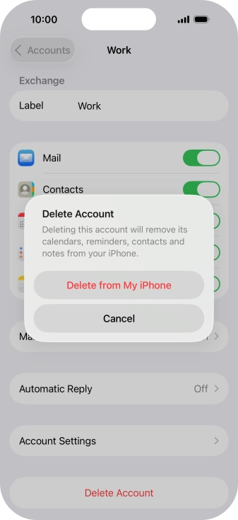 Press Delete from My iPhone.