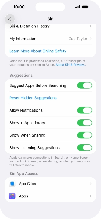 Press the required app.