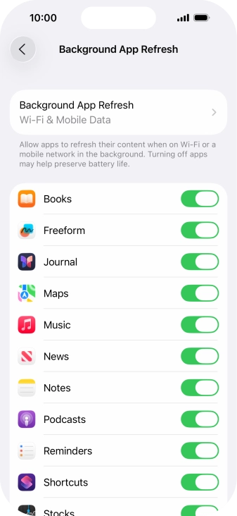 Press Background App Refresh.