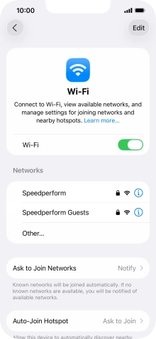 Press the required Wi-Fi network and key in the password for the Wi-Fi network.