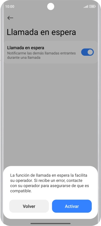 Si activas la función, pulsa Activar.