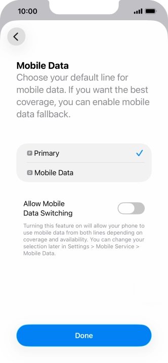 Press the indicator next to 