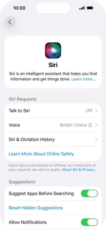 Press Talk to Siri.