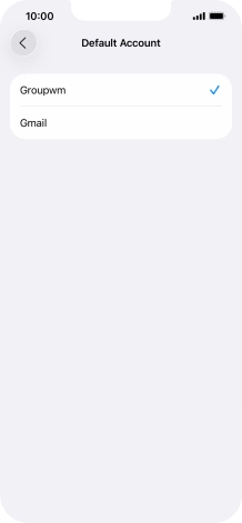 Press the required email account to select the email account as your default account.