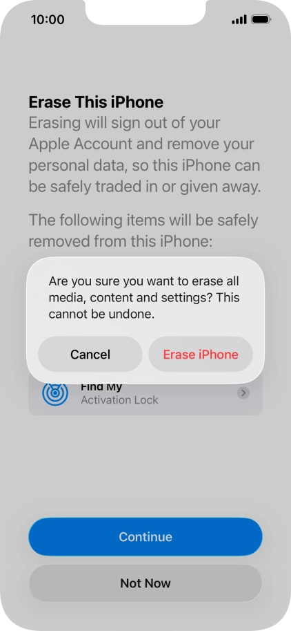 Press Erase iPhone.