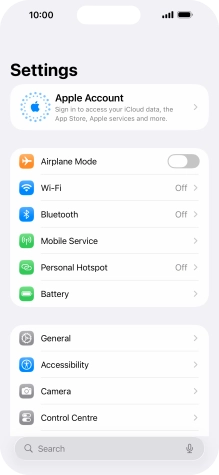 Press Apple Account.