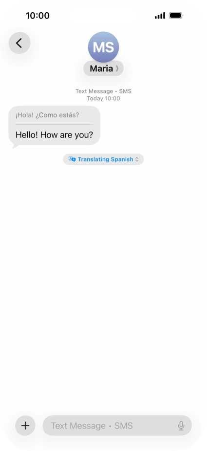 Press Translating ‹language› and follow the instructions on the screen to select language display or exit Live Translation.