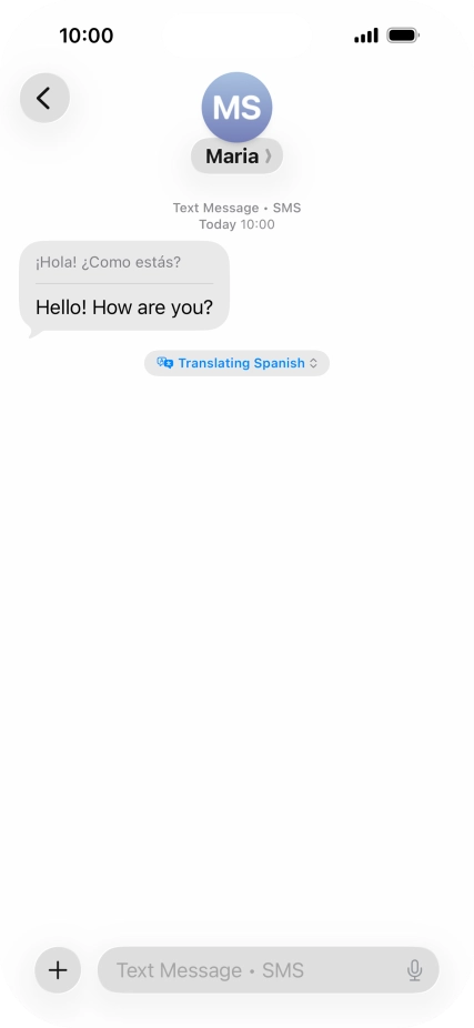 Press Translating ‹language› and follow the instructions on the screen to select language display or exit Live Translation.