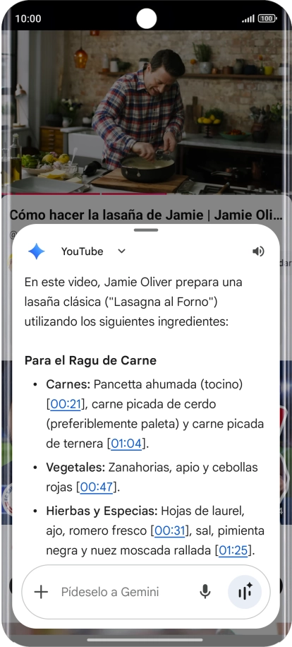 La respuesta de Gemini a tu pregunta se visualiza ahora en la pantalla.