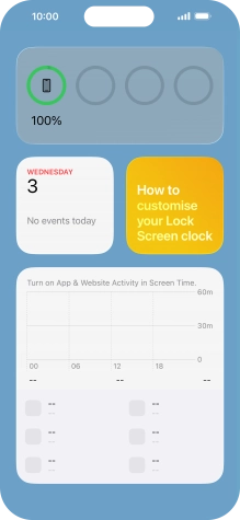 Slide your finger up or down on the screen to see more widgets.