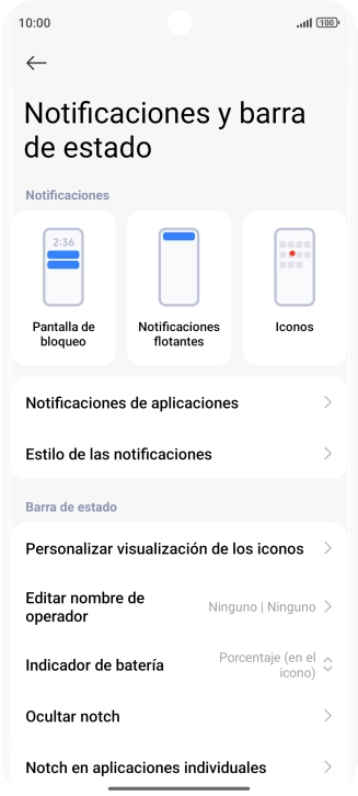 Pulsa Notificaciones de aplicaciones.