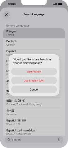 To select the new language as the default phone language, press Use ‹language›.