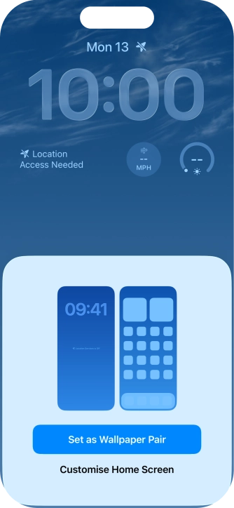 To use the same colour theme on the home screen, press Set as Wallpaper Pair.