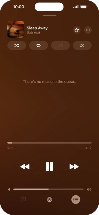 Press the shuffle icon to turn the function on or off.
