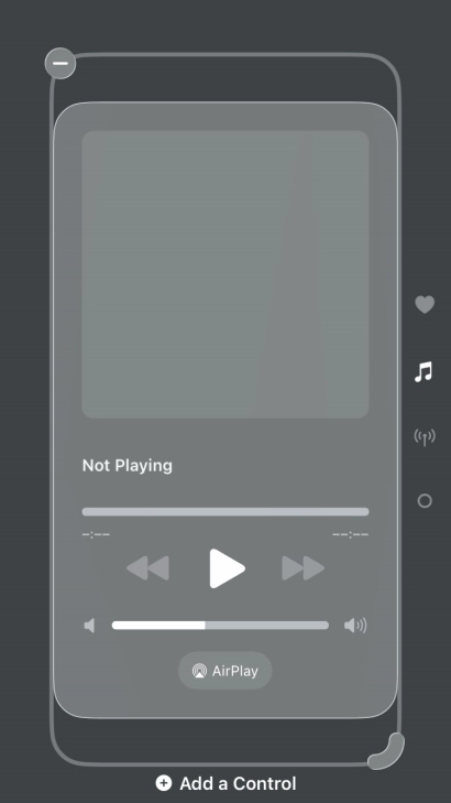 Press the remove icon on the required Control Centre page to remove it from Control Centre.