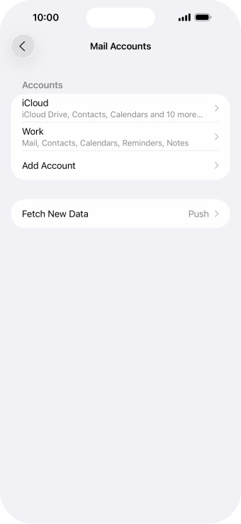 Press the required email account.