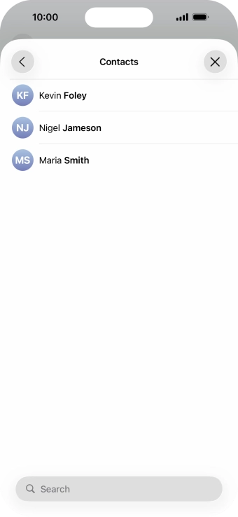 Press the required contact.