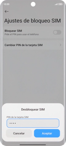 Introduce tu código PIN y pulsa Aceptar.