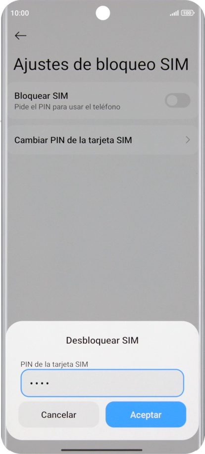 Introduce tu código PIN y pulsa Aceptar.