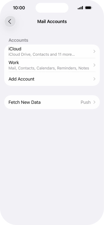 Press the required email account.