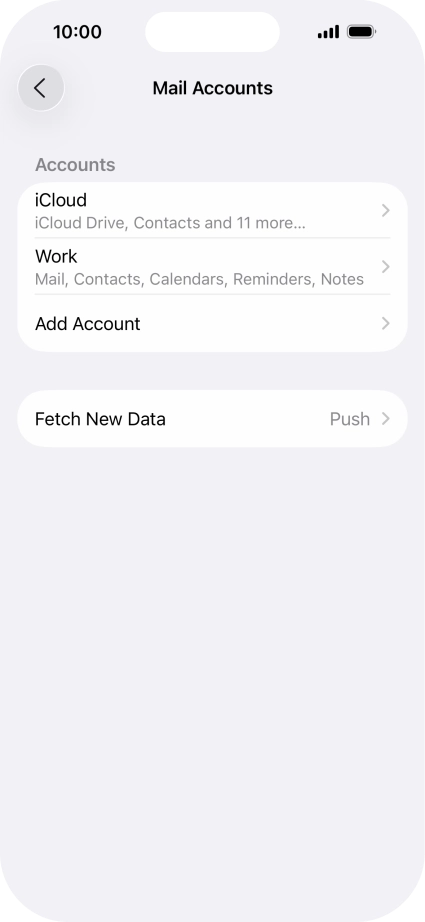 Press the required email account.