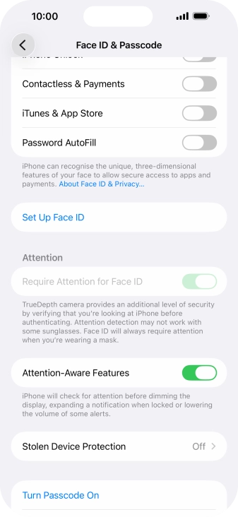 Press Set Up Face ID.