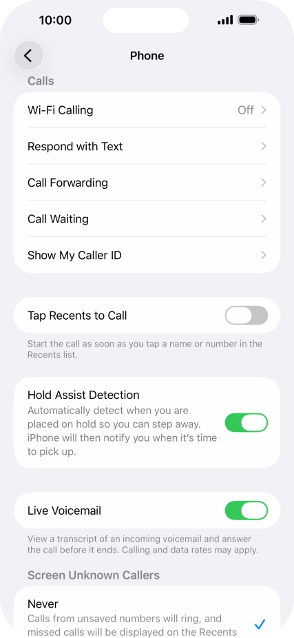 Press the indicator next to 