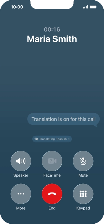 Press Translating ‹language› and follow the instructions on the screen to select language display or exit Live Translation.