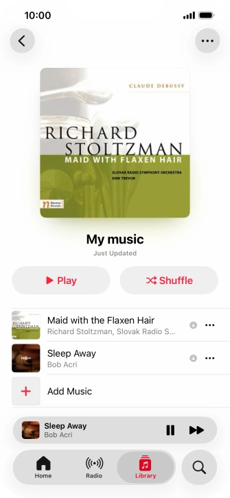 Press the song title.