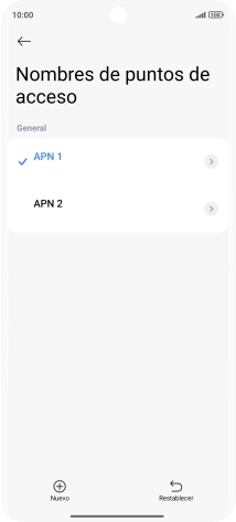 Pulsa la conexión de datos deseada para activarla.