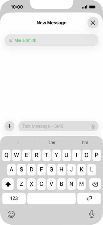 Press the microphone icon and say the required text.