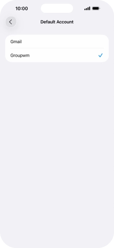 Press the required email account to select the email account as your default account.